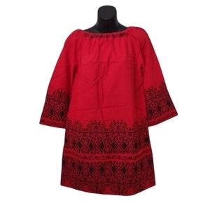 EL GRECO Red Embroidered Dress Size 1 NWOT